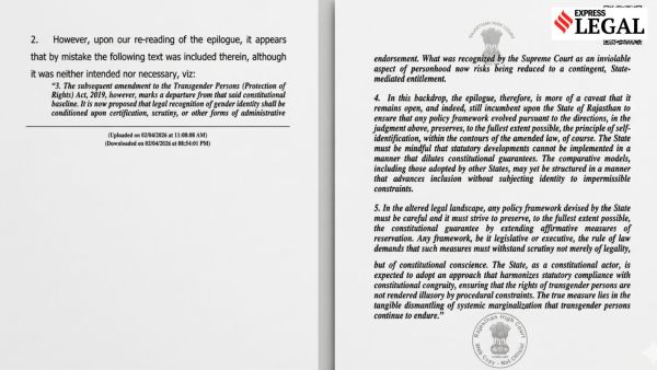 The March 30 epilogue stated that any policy framework formulated for transgender community pursuant to the court’s directions must preserve, “to the fullest extent possible". 