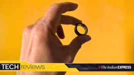 The Oura Ring’s minimalist design makes it easy to forget you’re wearing it, even as it continuously tracks your body’s signals in the background. (Image: Nandagopal Rajan/The Indian Express)