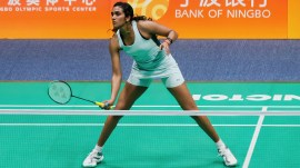 PV Sindhu in action at the Badminton Asia Championships in China. (Photo: Badminton Asia Championships)