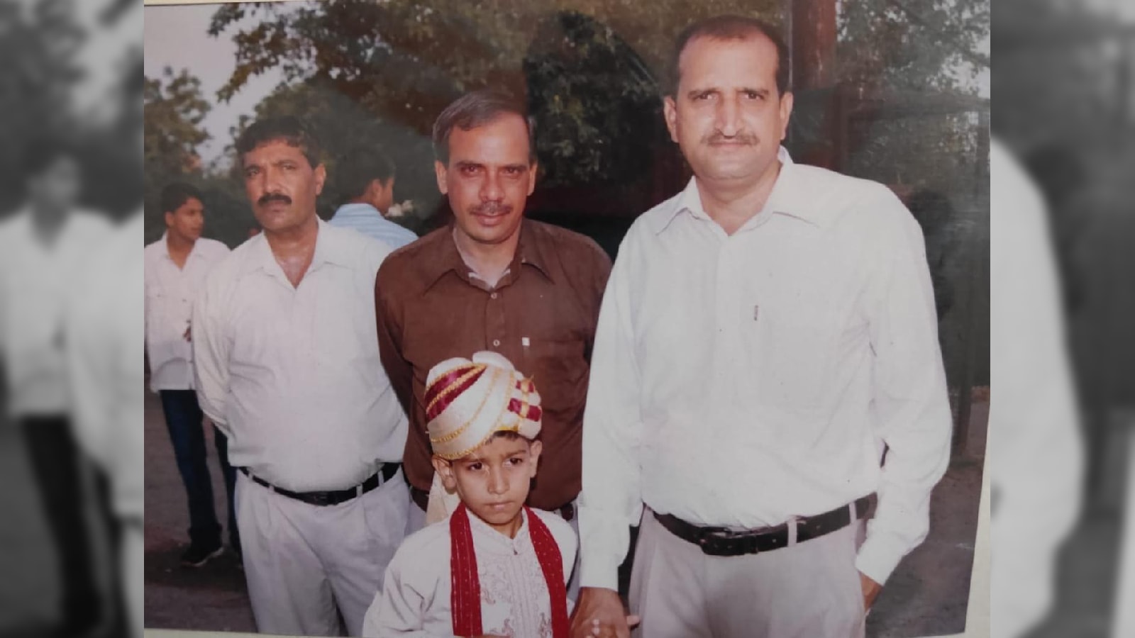 A young Prince Yadav with his father, Ram Niwas Yadav. (Special Arrangement)