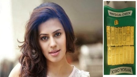 Actresss Ranya Rao with gold