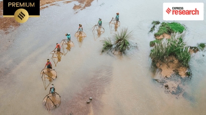 Women collecting fish in West Bengal (Wikimedia Commons)