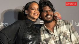 Rihanna with pap