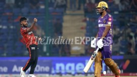 Sunrisers Hyderabad take on Kolkata Knight Riders in IPL 2026. (Express Photo | Praveen Khanna)