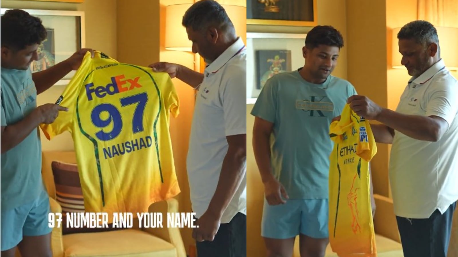 Sarfaraz Khan Father CSK jersey