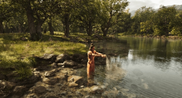 रामायण टीज़र से एक क्षण - दशरथ की अस्थियों का विसर्जन