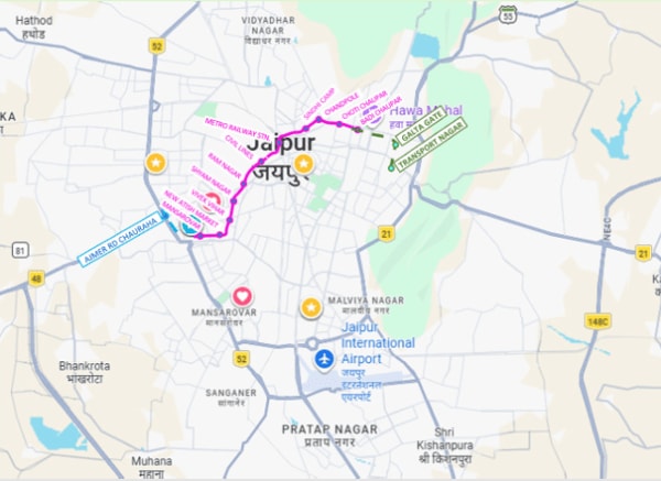 Jaipur Metro: Phase 1A, 1B, 1C and 1D (Image: PIB)