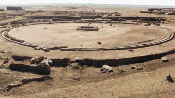 The newly excavated temple is dedicated to a local deity known as Pelusius. At its heart lies a large circular basin measuring about 35 metres in diameter.(Image: Facebook/ Ministry of Tourism and Antiquities وزارة السياحة والآثار)