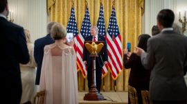 Trump easter lunch macron