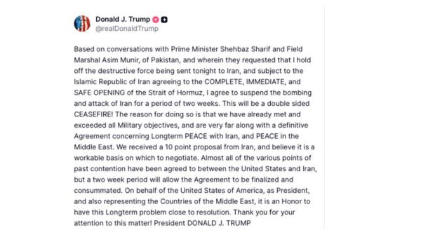 Trump Truth social post 