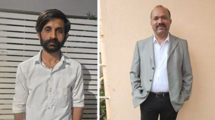(Left) Kiran Kumar who masterminded the murder of his aunt. (Right) Shivaputrappa AB, who was the police inspector of Badami at the time of the crime in 2013