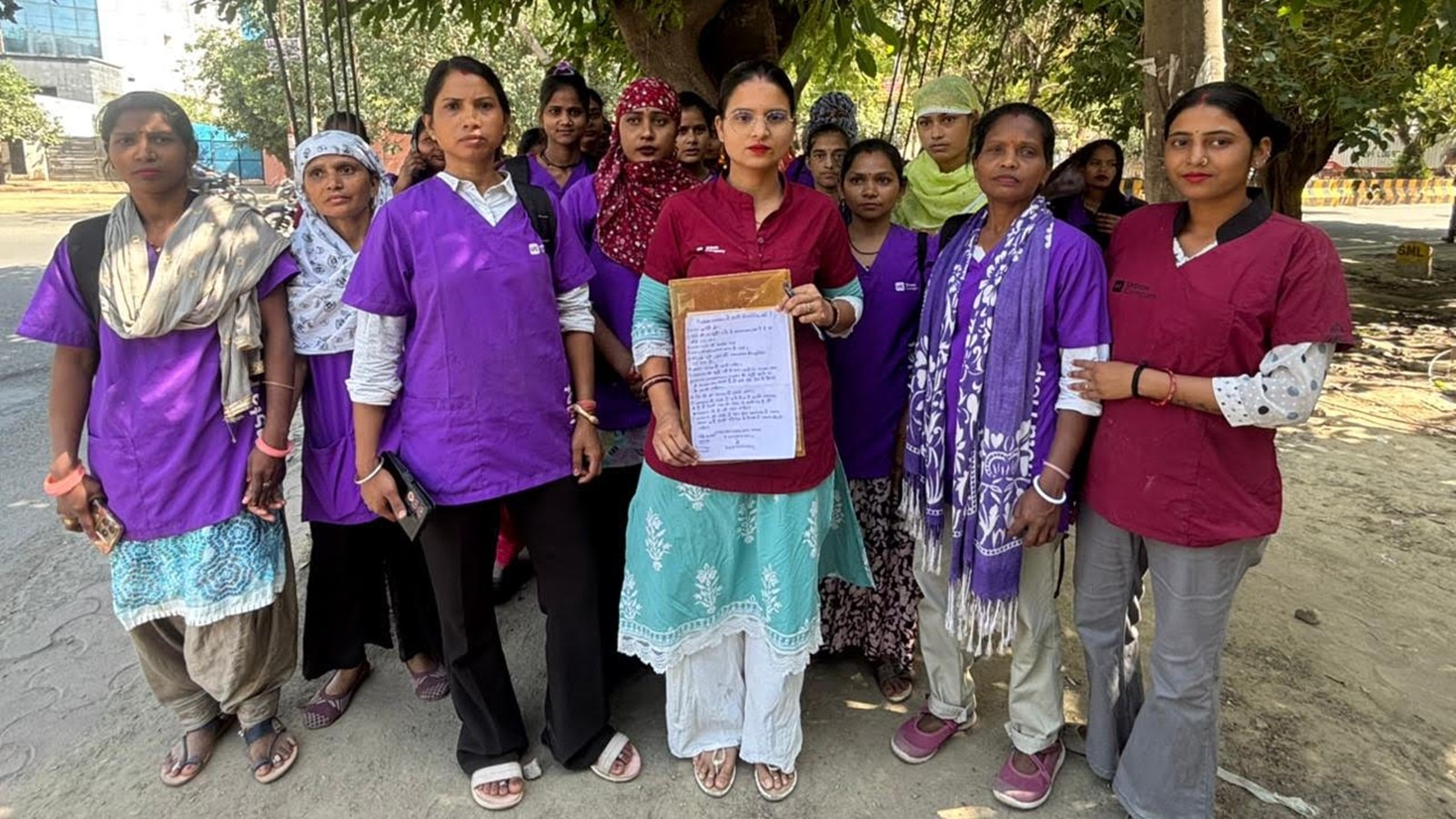 Now, women gig workers protest in Noida: ‘No fixed hours, no place to sit, no washroom’