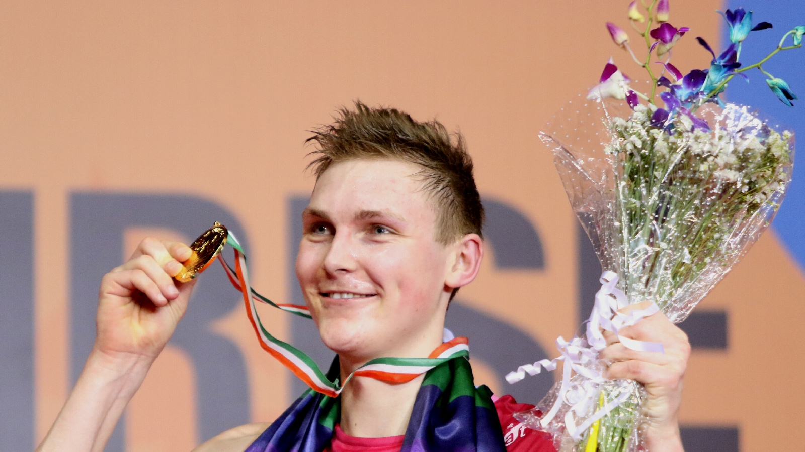 File image of Denmark's Viktor Axelsen celebrating after winning the Yonex India Open Superseries badminton tournament back in 2017 in New Delhi. (EXPRESS PHOTO BY PRAVEEN KHANNA)