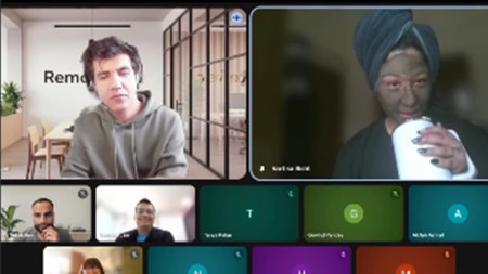 A zoom call turned into a viral moment when a Gen Z employee showed up to the work meeting in a face mask and a towel wrapped around her head recently