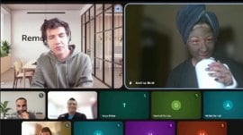 A zoom call turned into a viral moment when a Gen Z employee showed up to the work meeting in a face mask and a towel wrapped around her head recently