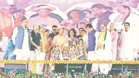 CM Yogi Adityanath has renamed Miyapur village to 'Ravindra Nagar' while granting land ownership rights to 331 Hindu families displaced from Bangladesh.