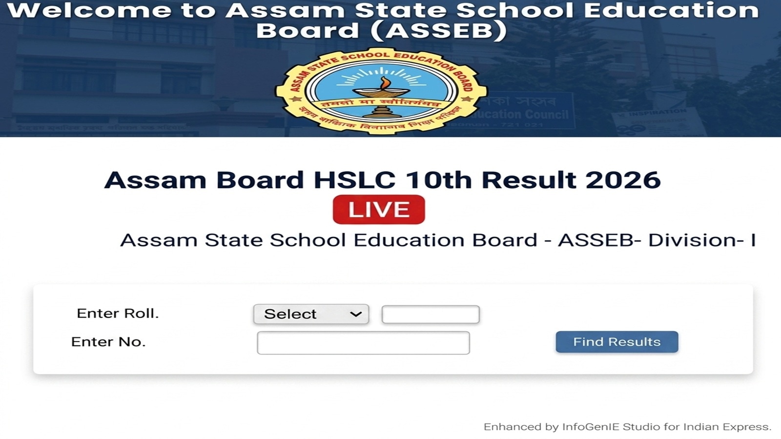 Resultassam.nic.in, Assam SEBA HSLC Class 10th Result 2026 LIVE: At what time ASSEB announcing Matric result?
