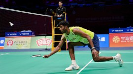 The Ayush-Jojo match was the highlight of the Indonesian sporting day. (Badminton Asia Championship photo)