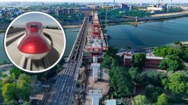 Mumbai Ahmedabad bullet train project has gained pace with NHSRCL accelerating construction of the Sabarmati River bridge in Ahmedabad. (Image: NHSRCL)