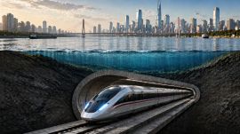 China's Yangtze underwater tunnel enables bullet trains to run at 350 kmph speed (Image generated using AI)