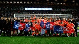 The final whistle sparked wild celebrations and frenzy on the pitch with 7,000 travelling Coventry fans. (Reuters Photo)