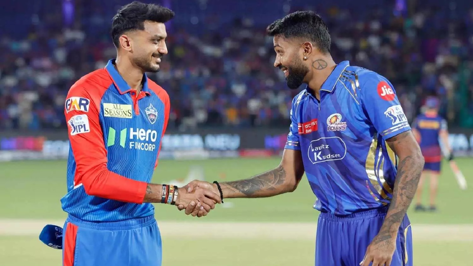  Axar Patel's Delhi face Hardik Pandya's Mumbai at the Arun Jaitley Stadium. (BCCI)
