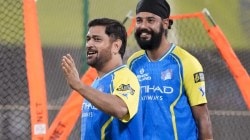Dhoni has been following CSK's home matches from the team hotel but has been seen at practice sessions. (PTI Photo)