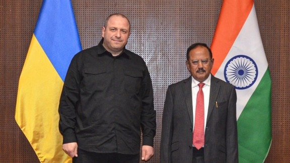 Rustem Umerov, Ajit Doval, NSA Ajit Doval, Ukraine NSA Ajit Doval meet, Russia invasion of Ukraine, Russia Ukraine Crisis, Russia-Ukraine war, Russia-Ukraine tension, world news, Indian express news, current affairs