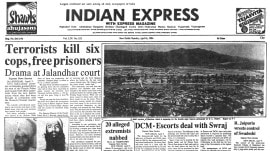 This is the front page of The Indian Express published on April 06, 1986.