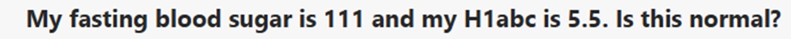 fasting blood sugar