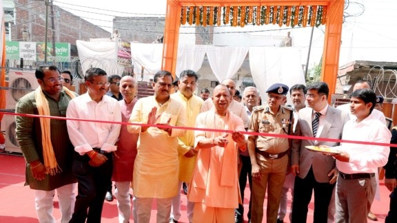 Yogi Adityanath inaugurates Gorakhnath Temple security complex, Yogi Adityanath inaugurates security complex at Gorakhnath Temple, Gorakhnath Temple, Yogi Adityanath, Lucknow news, Uttar pradesh news, Indian express, Current affairs