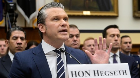 Secretary of Defense Pete Hegseth appears before a House Committee on Armed Services business meeting