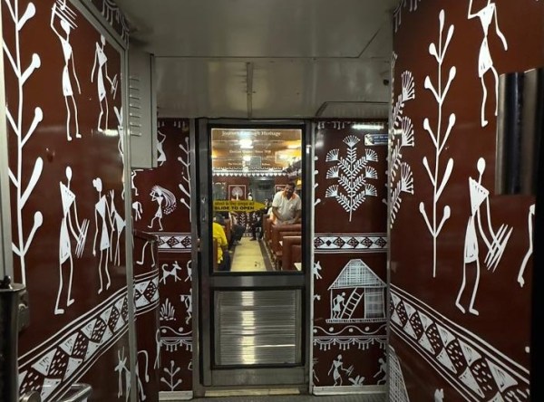 Deccan Queen train with Warli art 