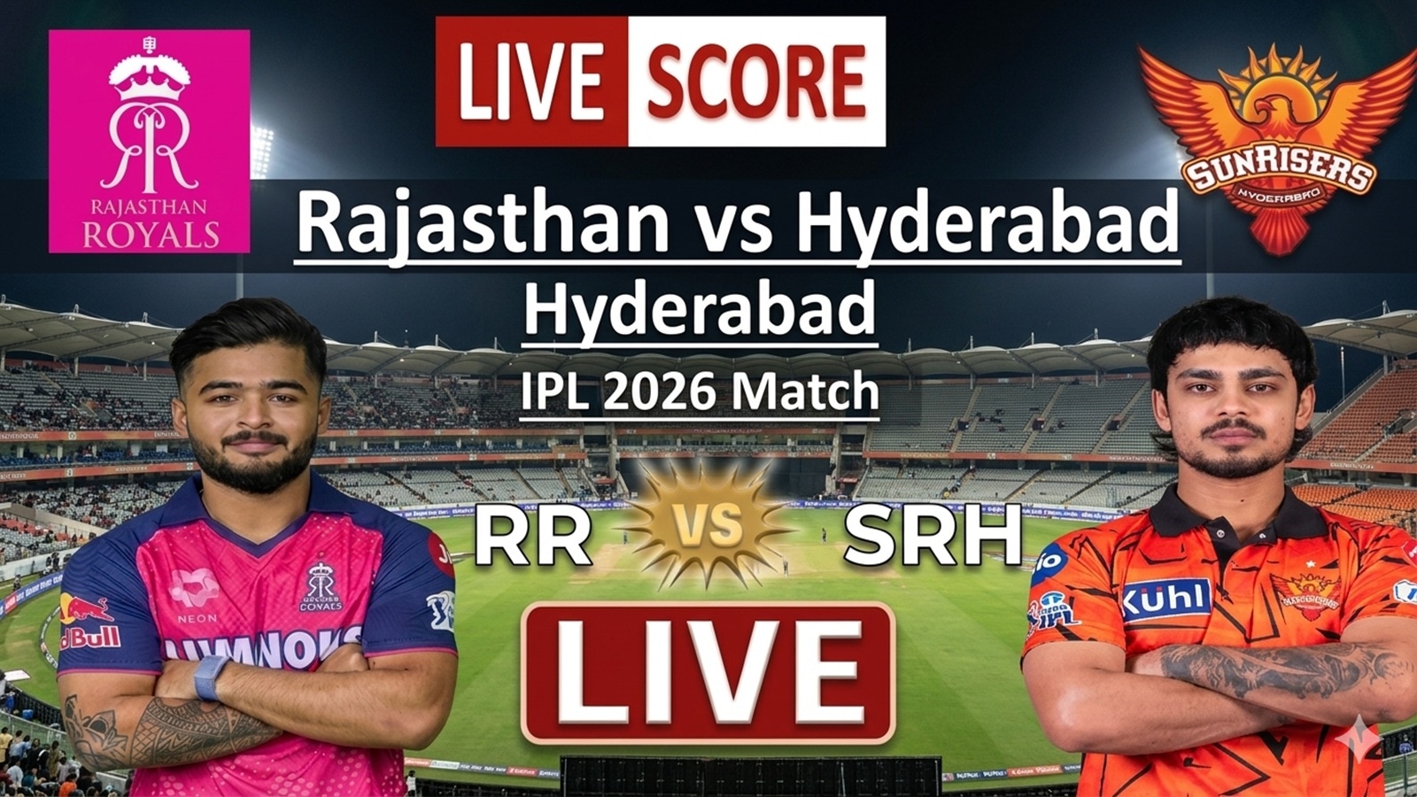 IPL 2026, SRH vs RR Live Cricket Score: Riyan Parag sends back Travis Head for 18; Sunrisers Hyderabad slump to 55/2 in 7th over