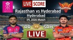 SRH vs RR Live Score, IPL 2026: Sunrisers Hyderabad take on Rajasthan Royals at Rajiv Gandhi International Stadium in Hyderabad.