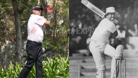 Considered one of the greatest all-rounders of all time, Kapil Dev has turned to golf after ending his illustrious cricketing career. (Express Photo by Kevin D'Souza/Express Archive photo)