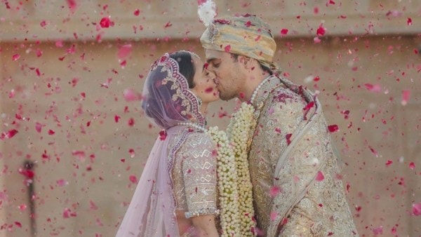 Kiara Advani and Sidharth Malhotra at their Jodhpur wedding.