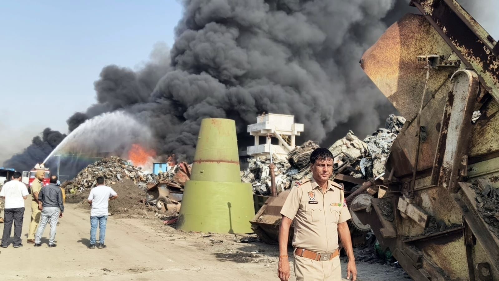 Massive fire at Doraha vehicle recycle unit yet to be doused even after 24 hours; 7 injured