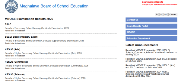 Meghalaya MBOSE SSLC Exam