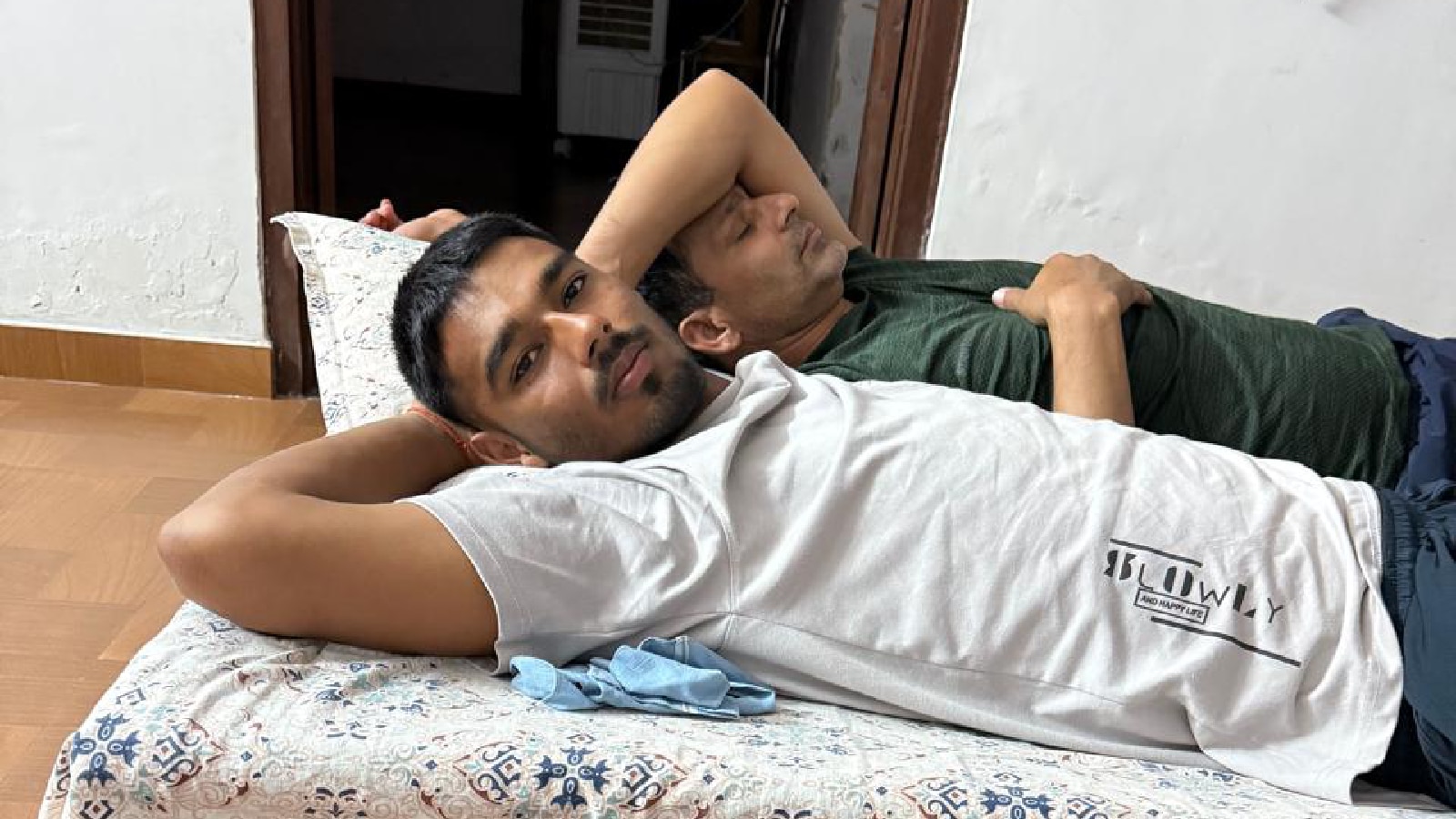 Lucknow Super Giants' Mukul Choudhary with his father Dalip. (Photo by special arrangement)