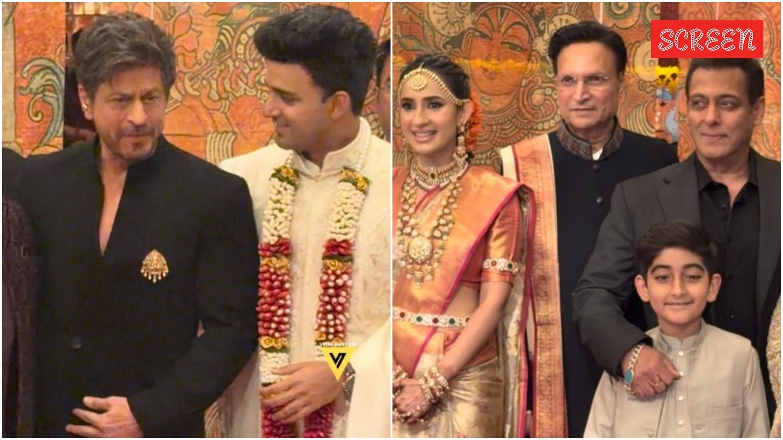 Shah Rukh Khan and Salman Khan add star power at a wedding celebration. See inside videos Shah Rukh Khan and Salman Khan add star power at a wedding celebration. See inside videos