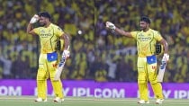 The Rajnikanth salute, when it came, was not purely for the crowd. "That was for Fleming," Samson said of coach Stephen Fleming. (BCCI/Creimas Photo)