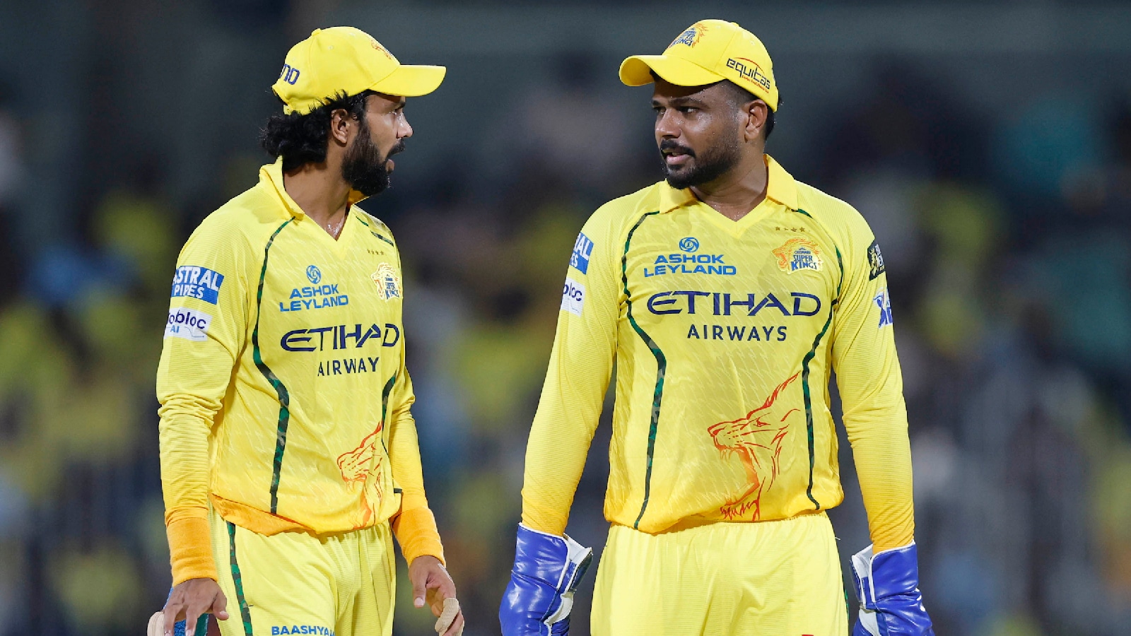  CSK captain Ruturaj Gaikwad and wicket-keeper Sanju Samson during the match against Punjab Kings.