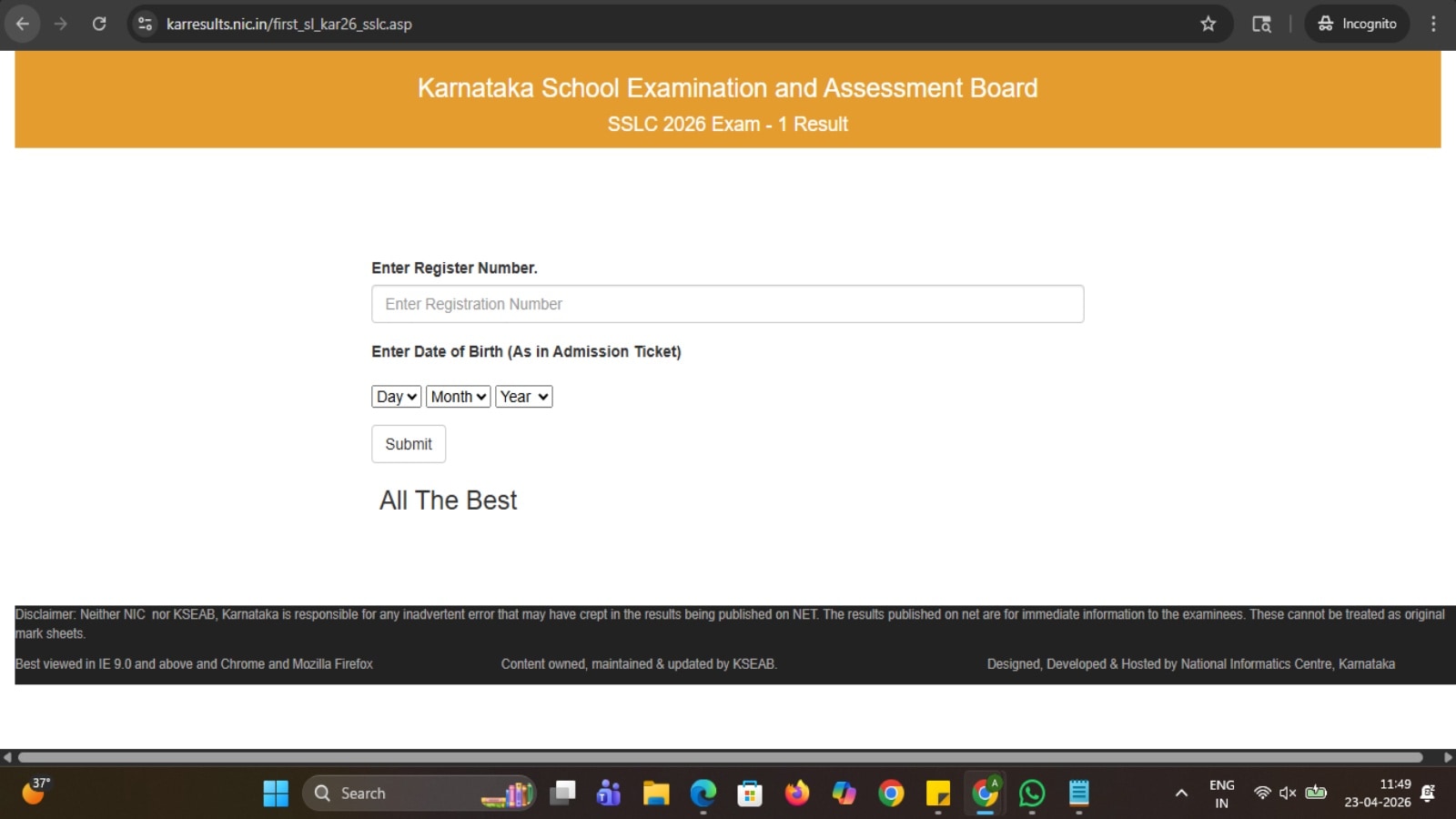 Karnataka SSLC Result 2026 Link Active: Official websites to check Class 10 exam-1 marks memo