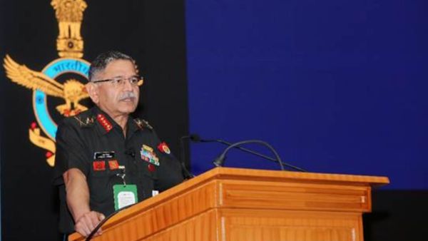 Army Chief General Upendra Dwivedi speaking at the Ram Samwad (Express)