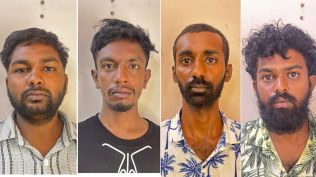 Bhima, Someshwara, Madhugowda, and Nandish who were arrested for allegedly stealing valuables worth ₹17 lakh from a house in BEML Layout.