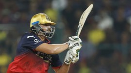 David's knock, coupled with captain Rajat Patidar's unbeaten 48 in 19 balls and Padikkal's 50 in 29, helped RCB set up a mammoth score of 250 for the loss of just three wickets. (BCCI/Creimas Photo)