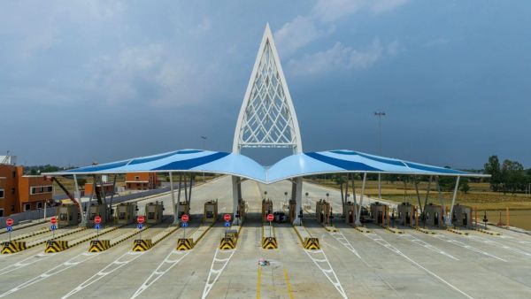 The six-lane (expandable to eight) corridor has been built at a cost of Rs 36,230 crore. (Express Photo)