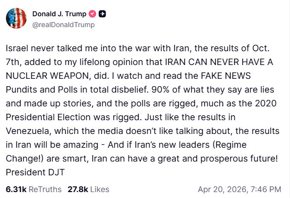 Trump Truth social post