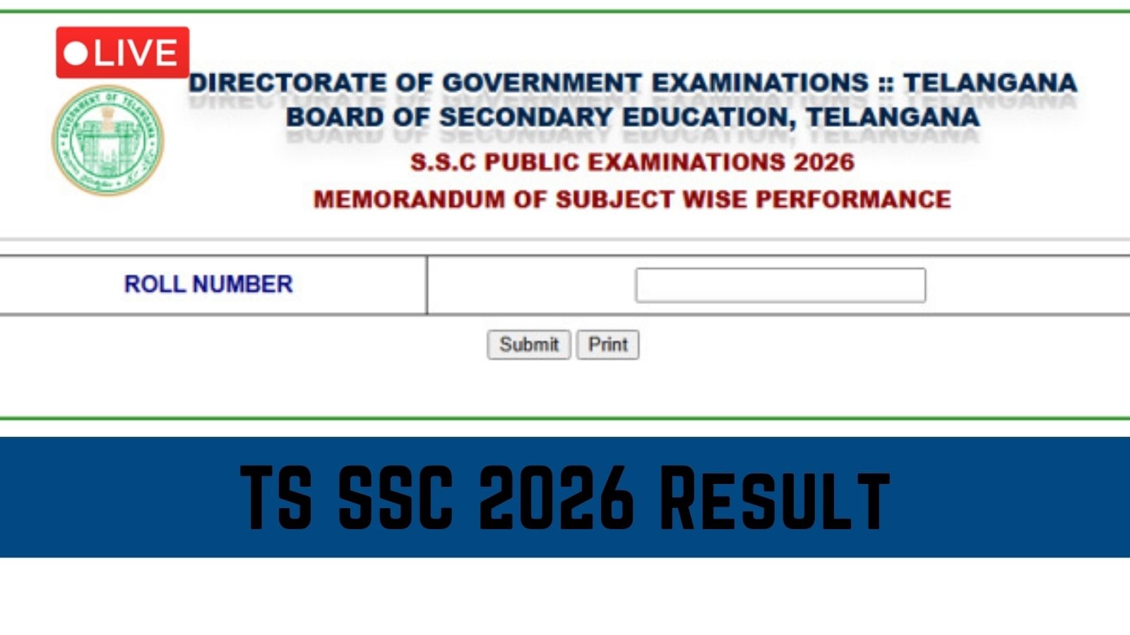 Telangana Board TS SSC 10th Results 2026 Live Updates: TS SSC marks memo for over 5 lakh students today